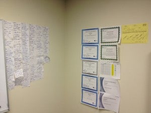 Handwritten employee recognition