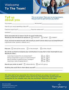 New hire onboarding questionnaire