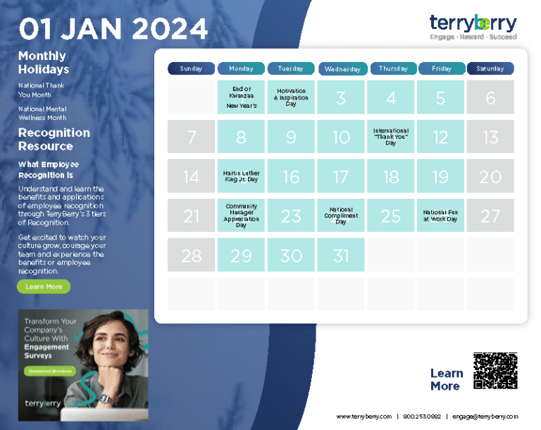 Recognition Calendar Terryberry