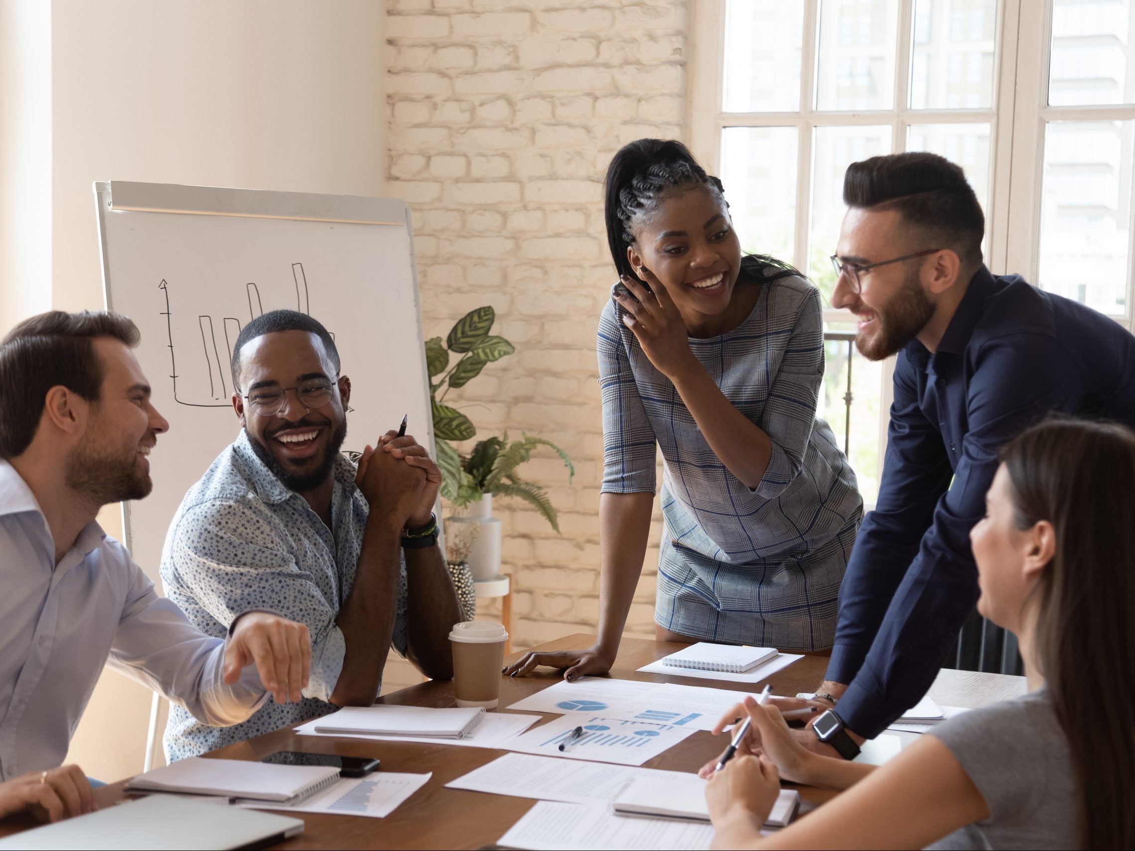 Happy,Friendly,Multiracial,Business,Team,Laughing,Working,Together,At,Corporate Happy,Friendly,Multiracial,Business,Team,Laughing,Working,Together,At,Corporate