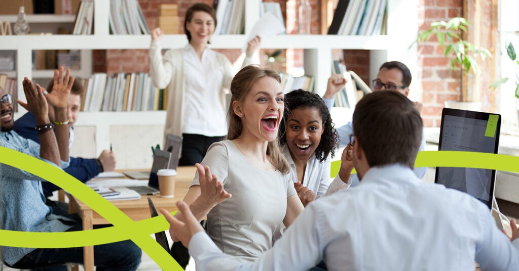 Employees Celebrating