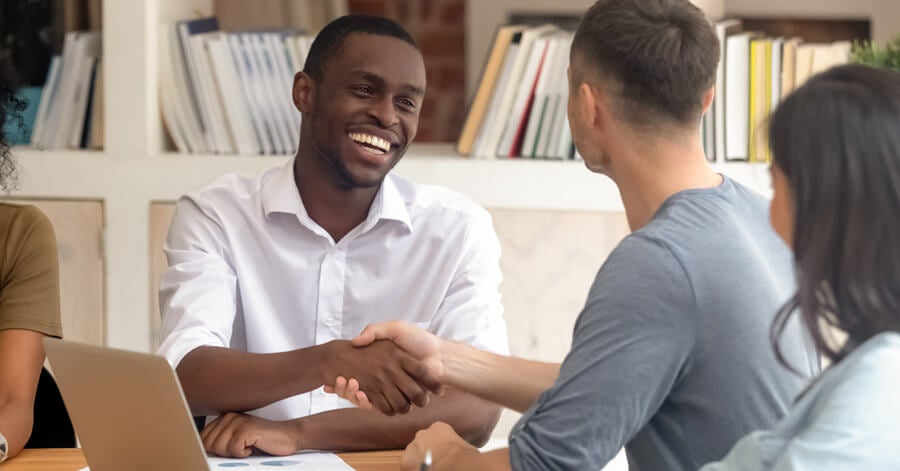 New employee shaking hands 