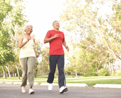 couple walking in the park