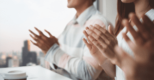 people clapping for an employee workaversary