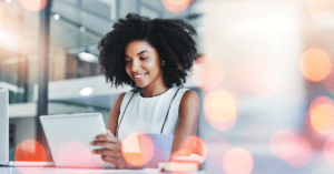 woman using hr tech