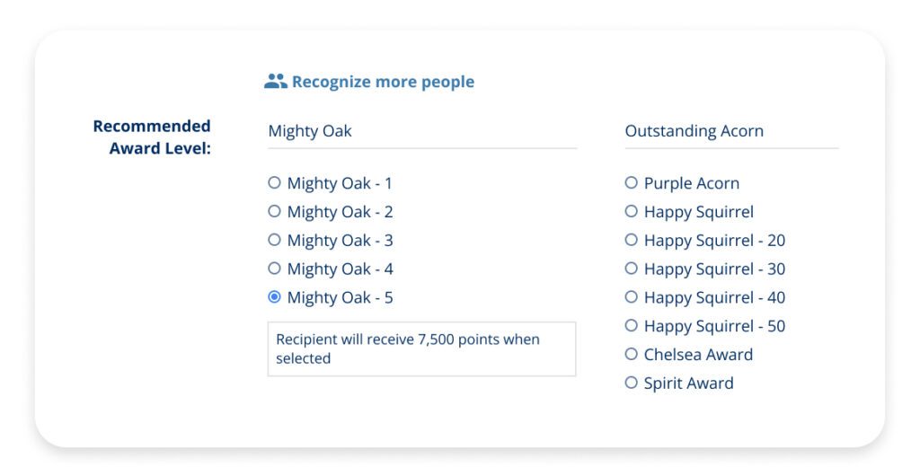 Recommended Award Level: Mighty Oak and Outstanding Acorn
