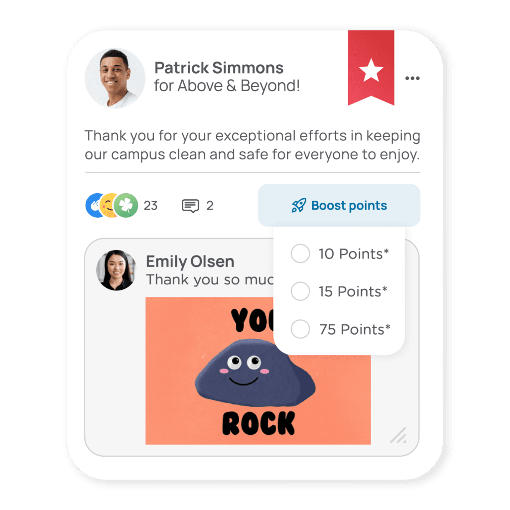 Boost points for going above and beyond