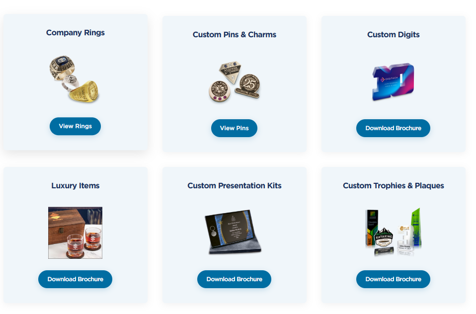 Custom Rings, Pins, and Trophies example