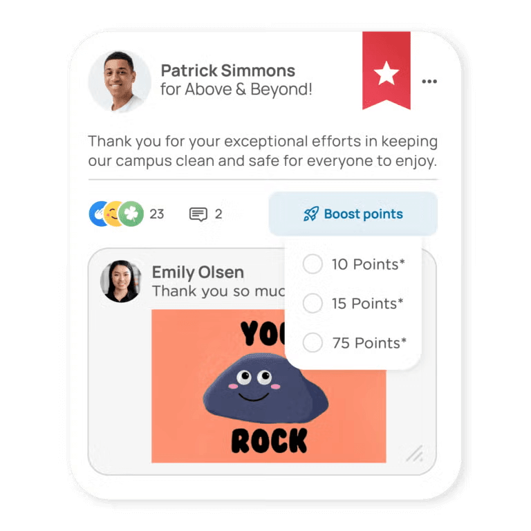 Boost points for going above & beyond