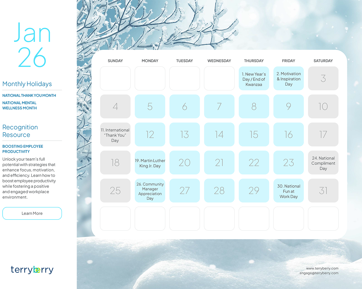 Cover from Recognition Calendar 2026