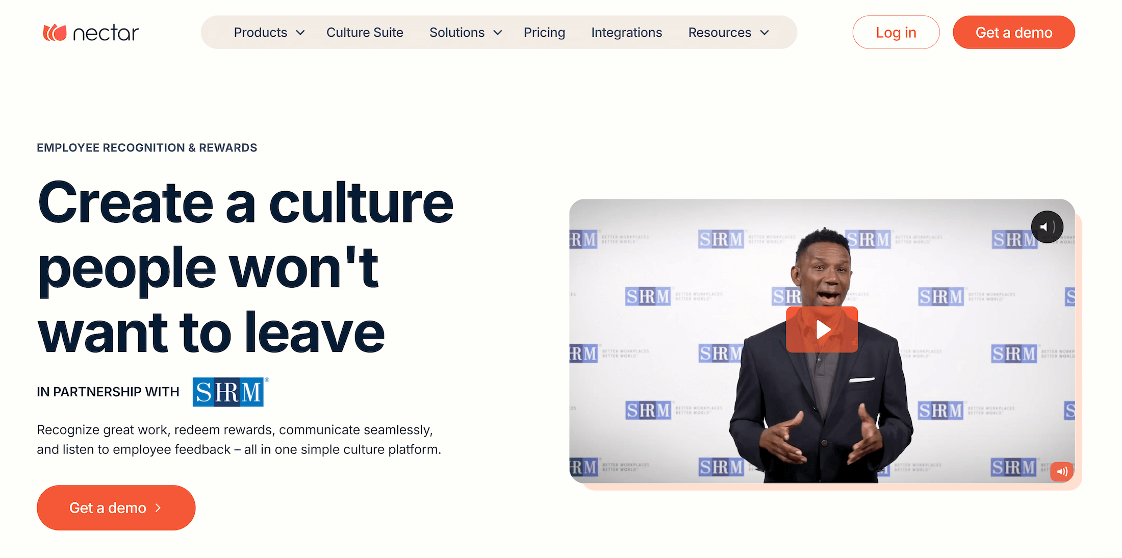 Nectar homepage: Create a culture people won't want to leave
