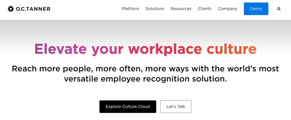 O.C. Tanner homepage: Elevate your workplace culture