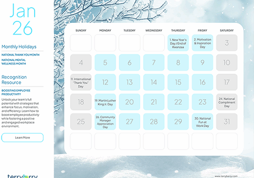 Cover from Recognition Calendar 2026