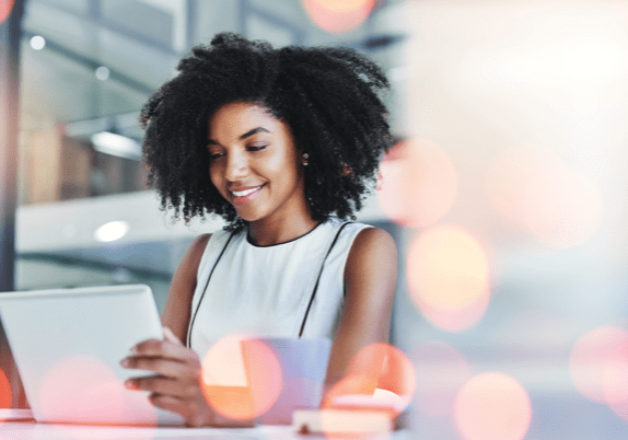 woman using hr tech